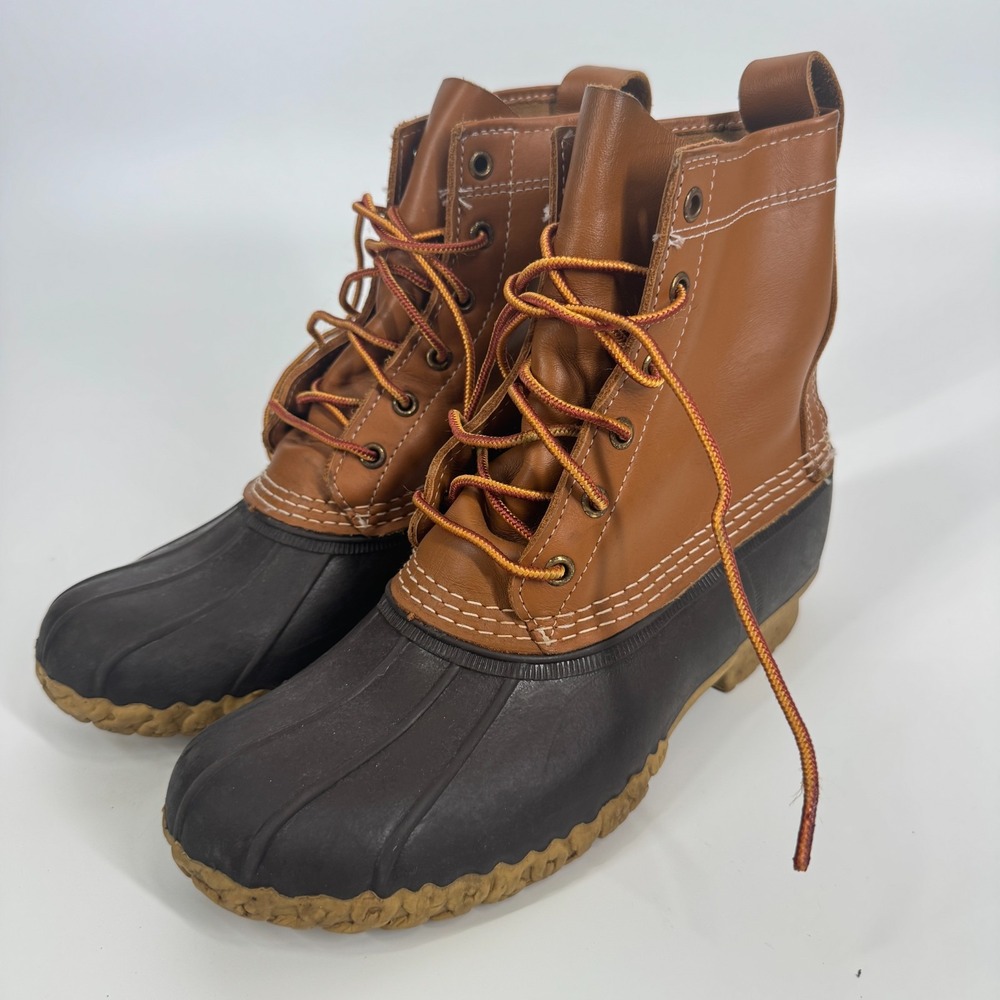 LL Bean 8" Bean Boots Mens 7N Womens 9N Leather Duck Rain Hunting Maine USA Made